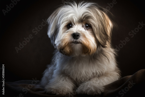 Captivating Lhasa Apso Dog Image on Dark Background: Perfect for Your Home Decor © ThePixelCraft