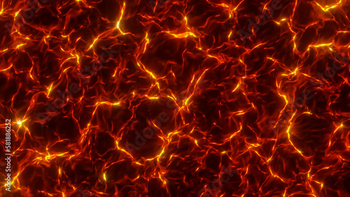 Abstract smooth fractal waves background. Fire like