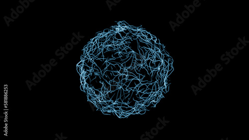 Abstract sphere from neuron swirls