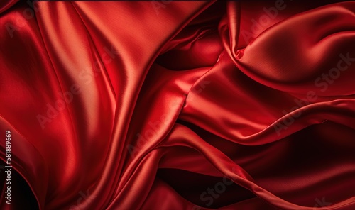  a close up of a red cloth with a black frame on it's side and a black border around the edges of the image.  generative ai