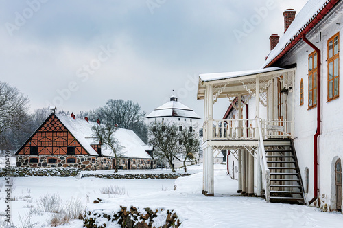 Hovdala Castle Buildings in Winter photo