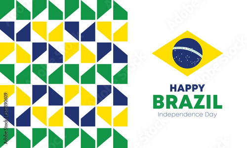 Brazil Independence Day. Happy national holiday. Freedom day. Celebrate annual in September 7. Brazil flag. Patriotic brazilian design