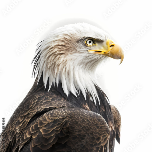 Bald Eagle Isolated On White Background