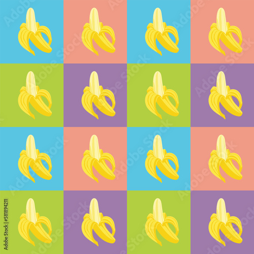 Bananas. Vector. Cartoon style. Seamless Pattern, Background, Wallpaper. Perfect for prints