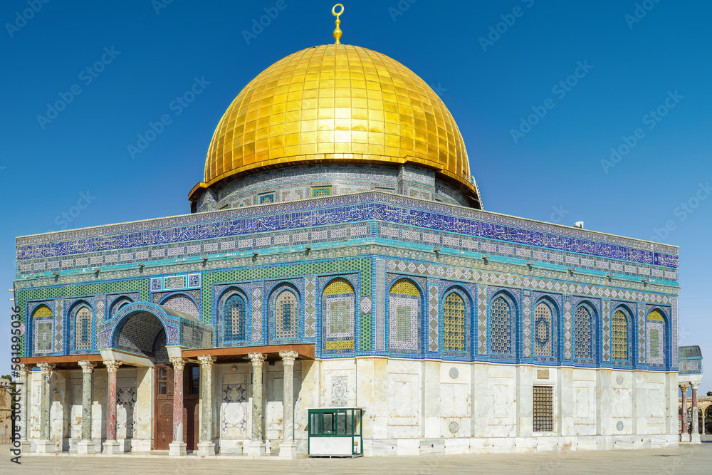 Jerusalem, Israel; March 16, 2023 - The Dome Of The Rock Mosque in Jerusalem, Israel.	
