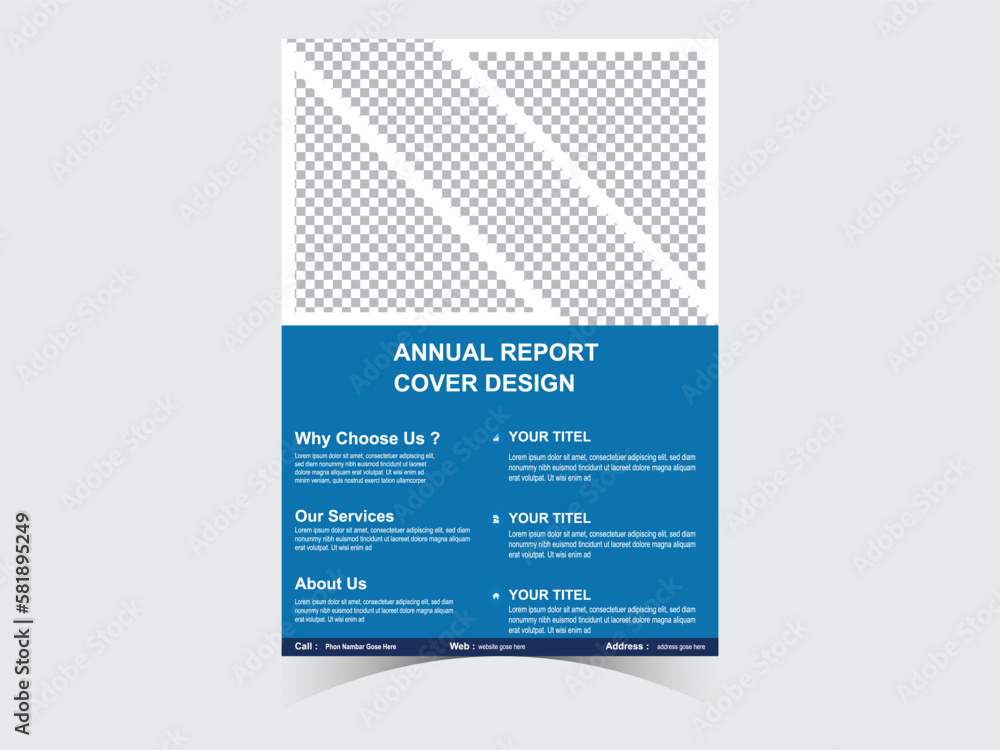 Obraz premium Design Annual Report Cover Vector Template Poster Cover Presentation Portfolio Web Banner Brochures Flyers Presentations Leaflet Magazine a4 size- stock vector