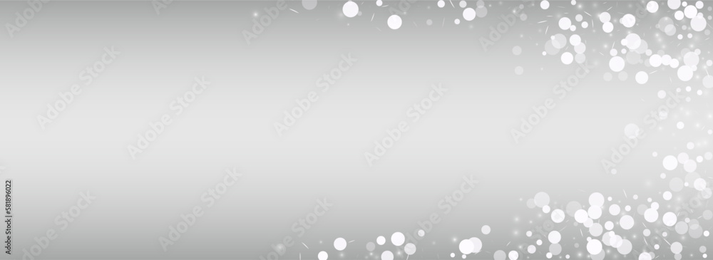 Fototapeta premium Light Snow Vector Silver Panoramic Background.