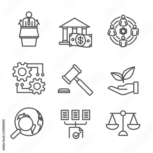 Company Analysis Using Pestel Methods Icon Set