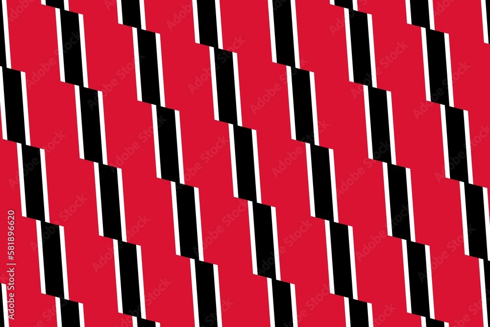 Naklejka premium Geometric pattern in the colors of the national flag of Trinidad and Tobago. The colors of Trinidad and Tobago.