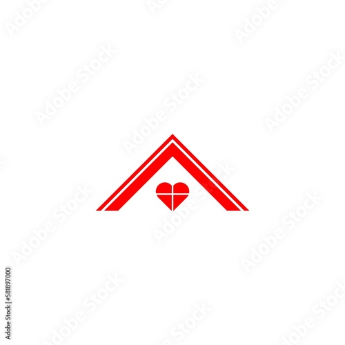 Free Download Home silhouette with window heart shapes icon isolated on white background - GFXLoad