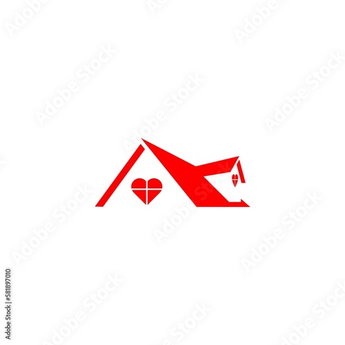 Free Download Home silhouette with window heart shapes icon isolated on white background - GFXLoad