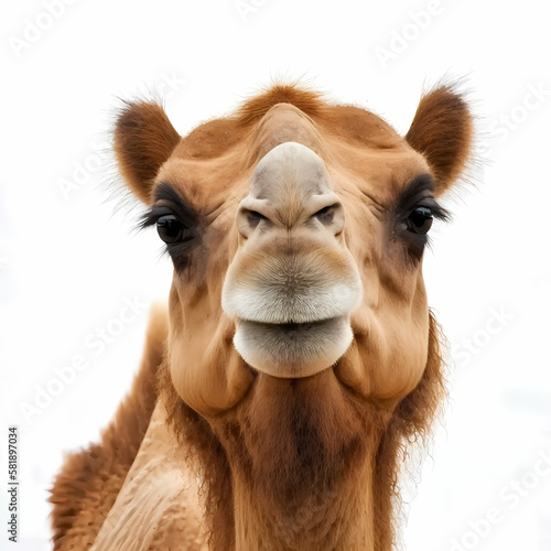 Camel Isolated White. Generative AI