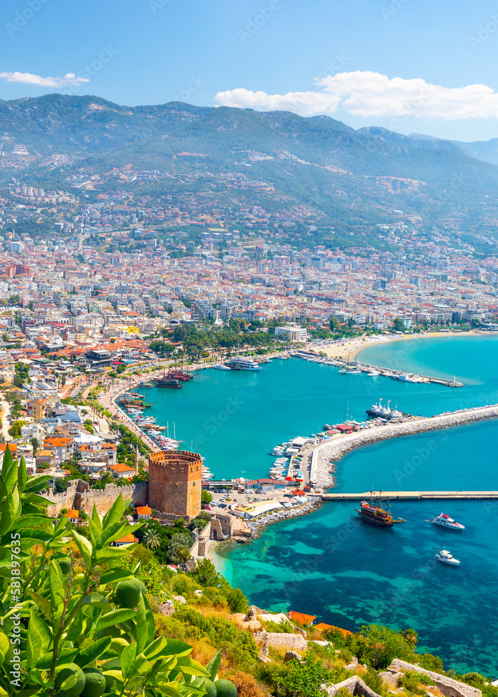 Fototapeta premium Panoramic view of Antalya Old Town. Antalya, Turkey