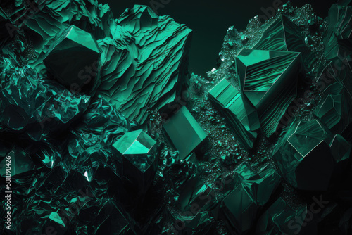 Emerald Green Gemstone Background - Gemstones Textures Backdrop Series - Green Emerald Wallpaper created with Generative AI technology