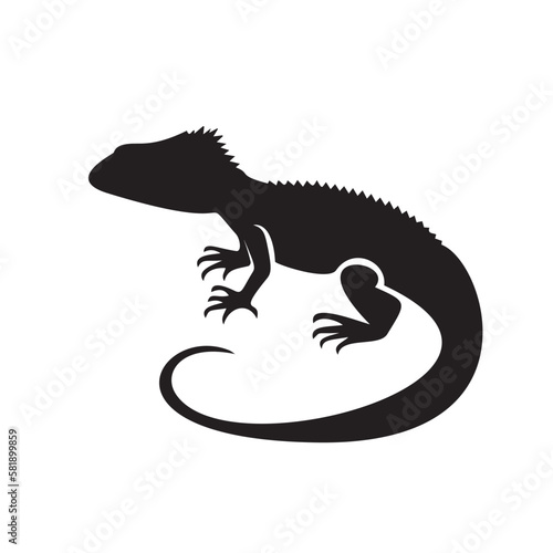 Monitor Lizard Silhouette vector logo