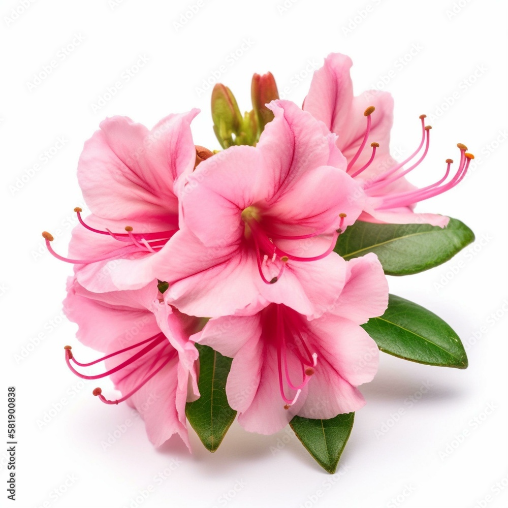 A pink azalea on white background Generative AI A pink azalea on white background Generative AI
