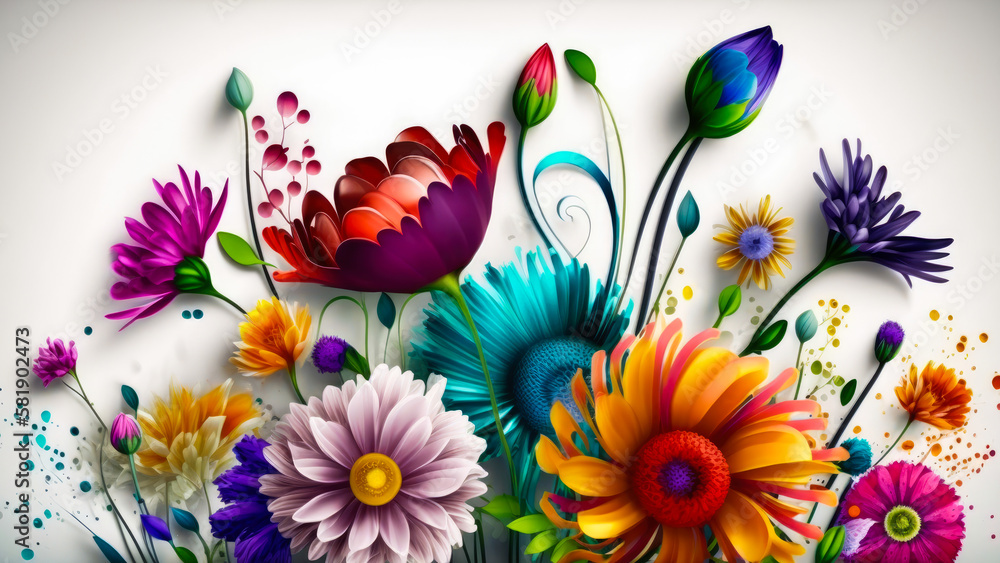 Beautiful and colorful spring flowers, background Beautiful and colorful spring flowers, background