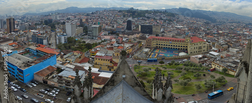 View of Quito from Basilica del Voto Nacional, Ecuador, South America 