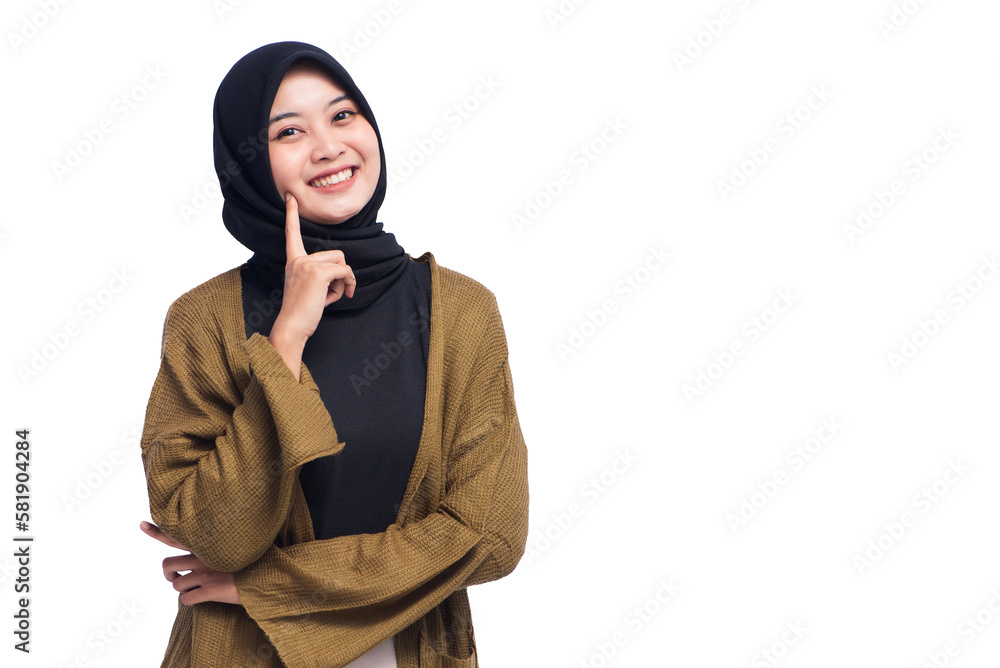 Young Asian Hijab Woman Isolated
