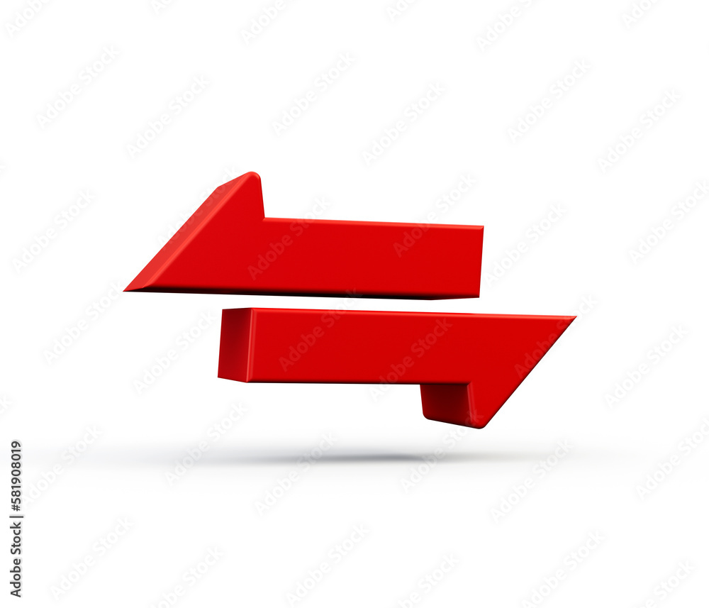 Arrows Exchange Horizontal icon from Primitive Set. 3d illustration Arrows Exchange Horizontal icon from Primitive Set. 3d illustration