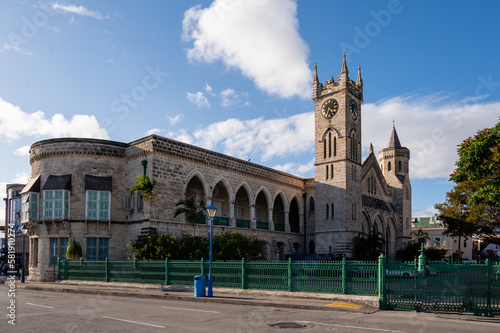 Parliament government building is located on Broad Street in Bridgetown in Caribbean island Barbados