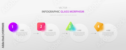 Infographics in the style of glass morphism frosted templates for designs