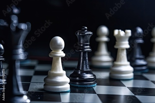 Chess board game concept for leadership and teamwork to strategy  business success concept  business competition planing teamwork strategic concept - Generative  AI