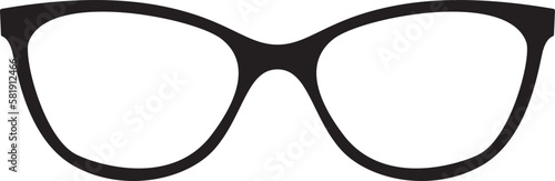 Icono de lentes negras. Ilustración vectorial de anteojos. Complemento óptico masculino y femenino de diseño