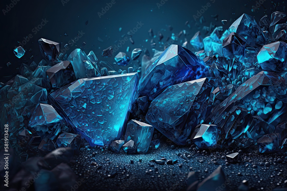 Sapphire Blue Gemstone Background - Gemstones Textures Backdrop Series