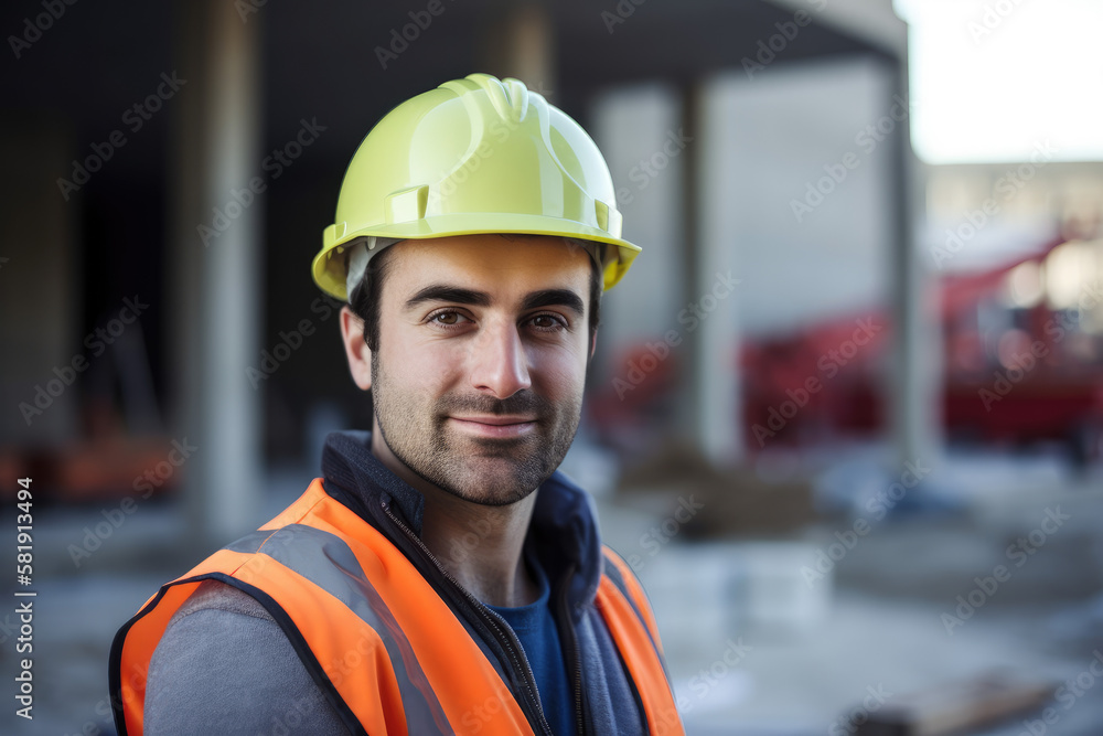 Portrait of a construction worker created with AI Portrait of a construction worker created with AI