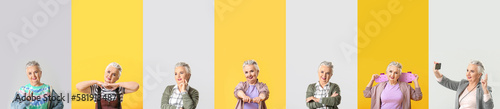 Collage of stylish elderly ...