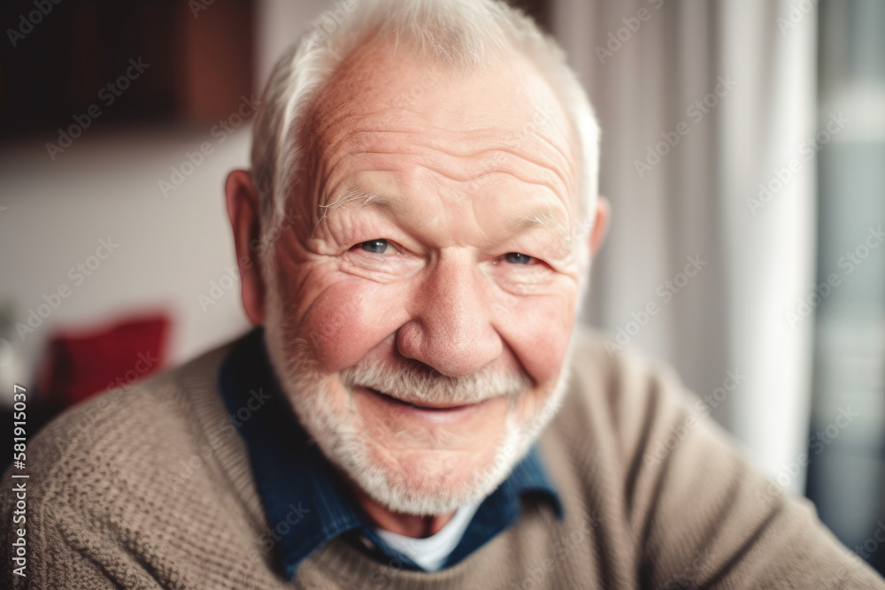 Portrait of senior man smiling created with AI Portrait of senior man smiling created with AI