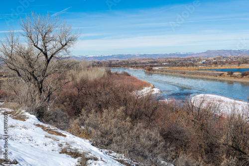 The Colorado River near Fruita, Colorado in winter