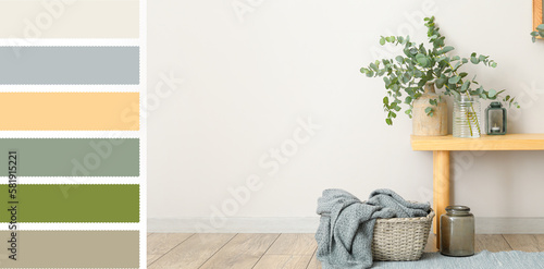 Vases with green eucalyptus...
