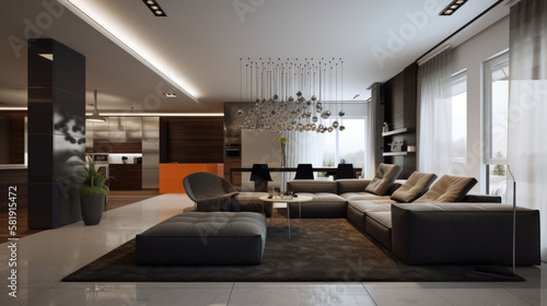 Modern interior design created with AI 