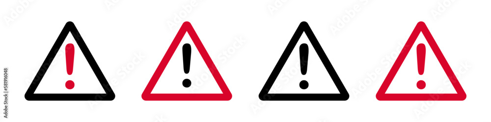 Caution warning symbol. Exclamation mark. Attention vector illustration. Danger sign icon. Caution warning symbol. Exclamation mark. Attention vector illustration. Danger sign icon.