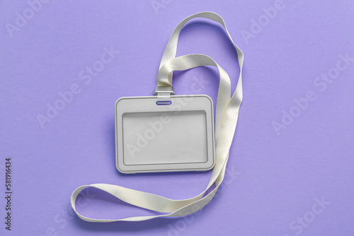 Blank badge on lilac background