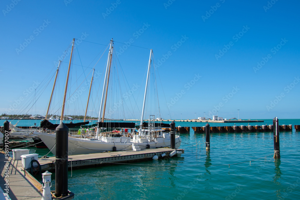 view of the port of Key West in South Florida in the United States