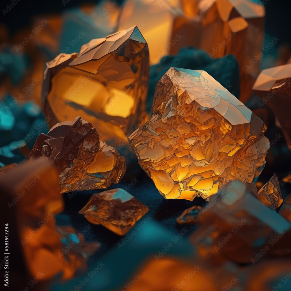 Topaz Yellow Gemstone Background - Gemstones Textures Backdrop Series