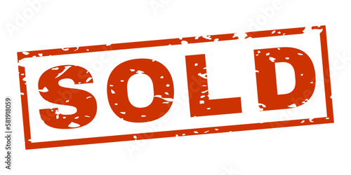 Sold Sign Word Text Rubber Stamp Grunge Effect Vector Illustration