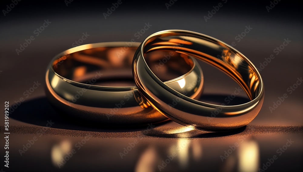 Awesome expensive luxury wedding rings, close-up shot. AI generated. Awesome expensive luxury wedding rings, close-up shot. AI generated.