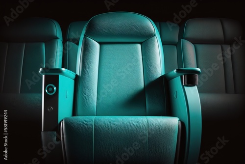 turquoise cinema seat, Generative AI
