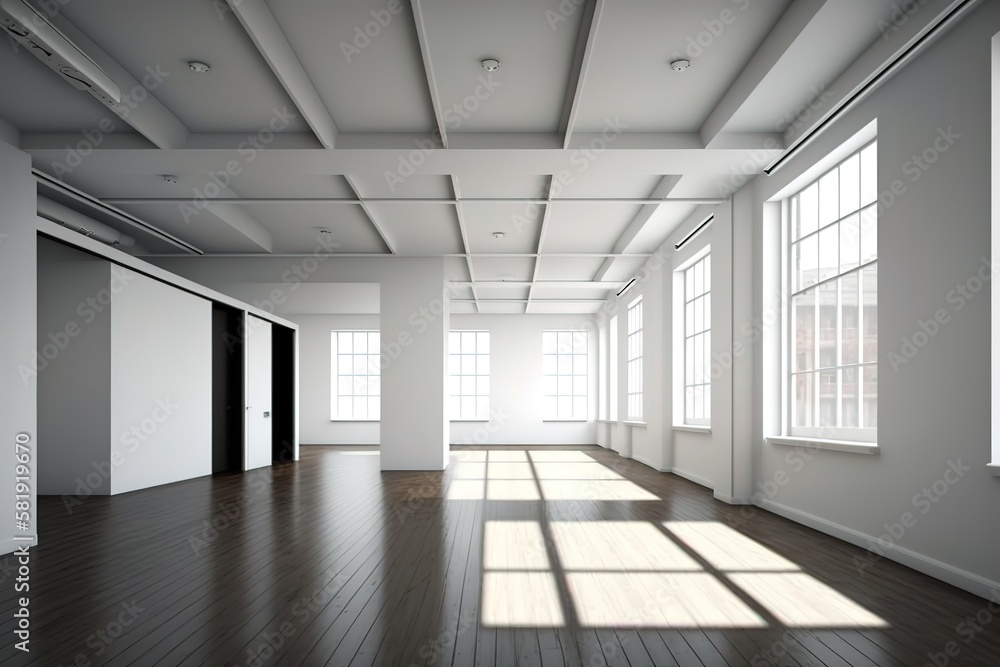 stylish interior of empty office, Generative AI
