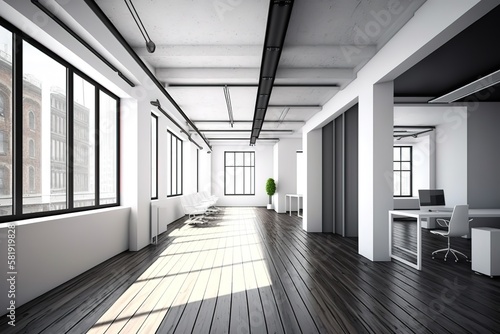 stylish interior of empty office  Generative AI