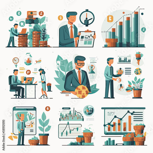Stock market and trading vector illustration