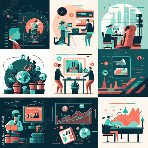 Stock market and trading vector illustration