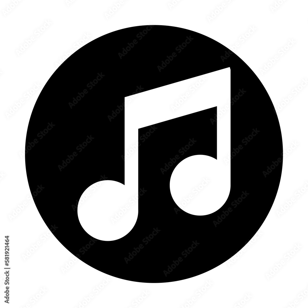 Musical note flat icon for radio apps and websites Musical note flat icon for radio apps and websites