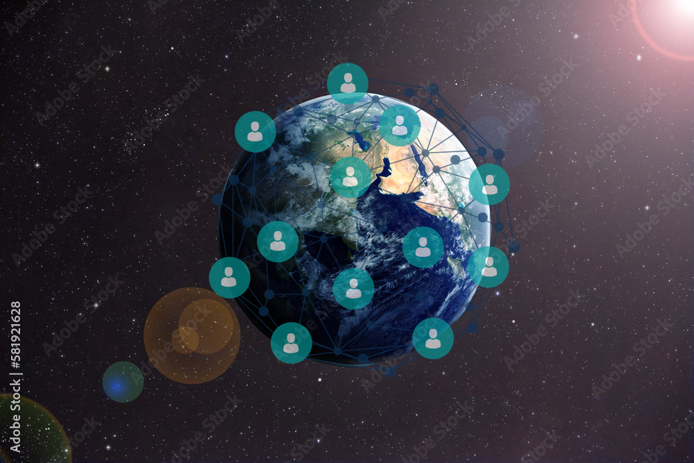 planet earth connected with cables planet earth connected with cables