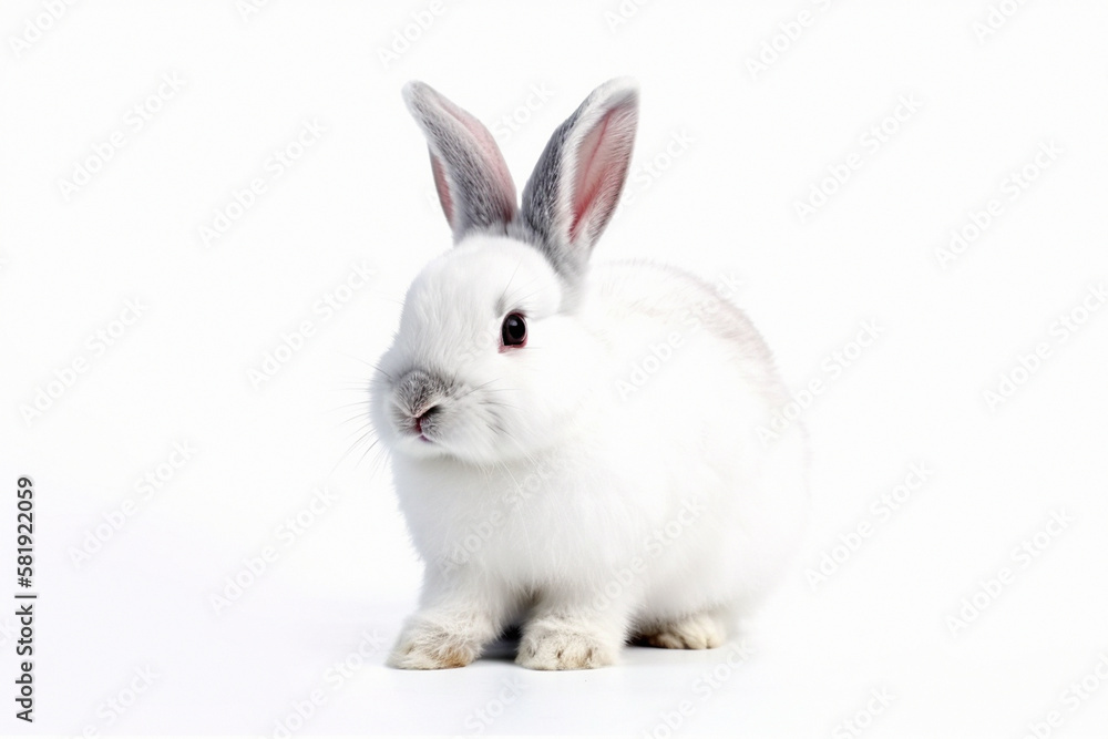 white rabbit isolated on white