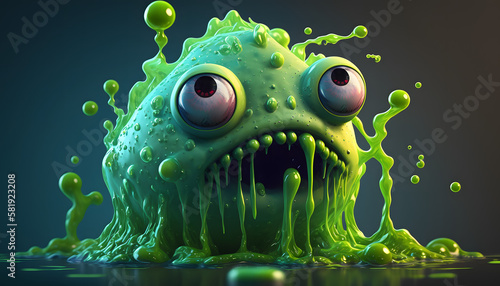 Abstract slime monster. Generative AI © PIRMYN
